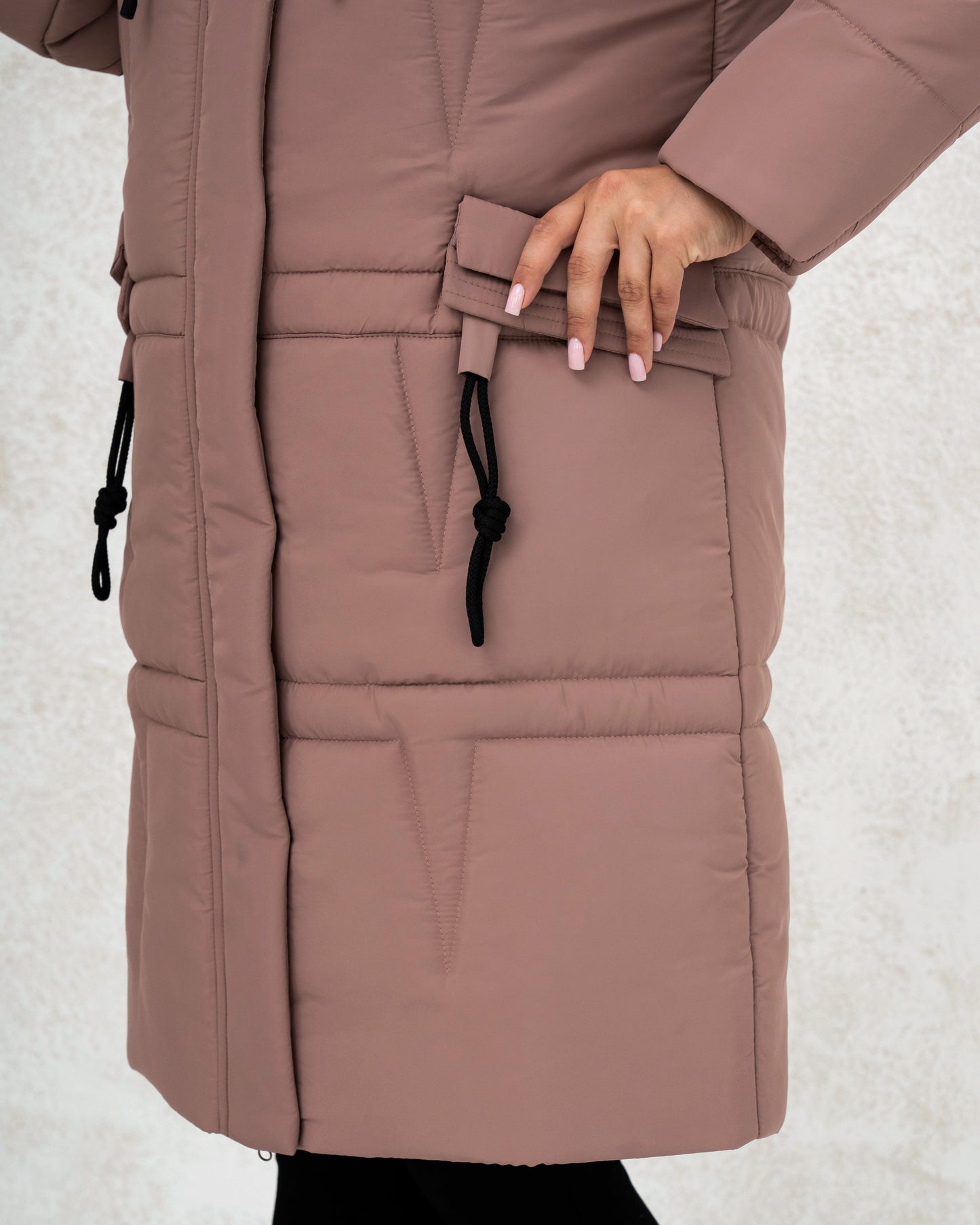 Жіноча зимова куртка 0439 Пудрово-рожевий