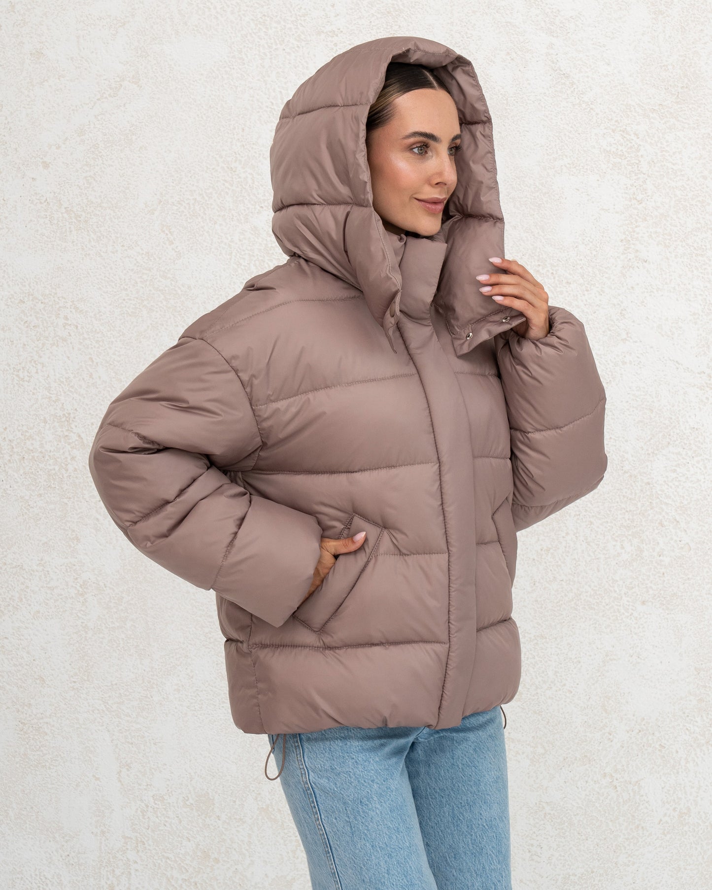 Жіноча зимова куртка з синтетичним пухом 0471 Бежева