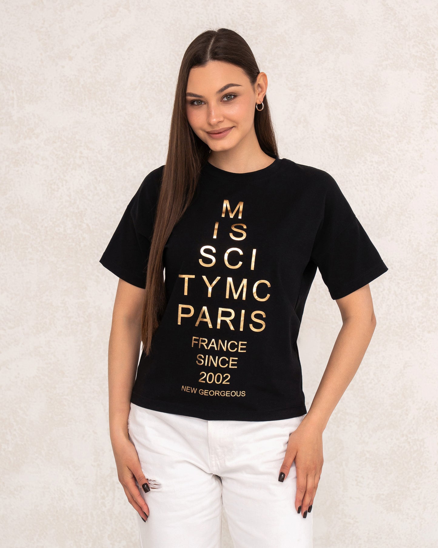 Жіноча футболка oversize з написом Paris