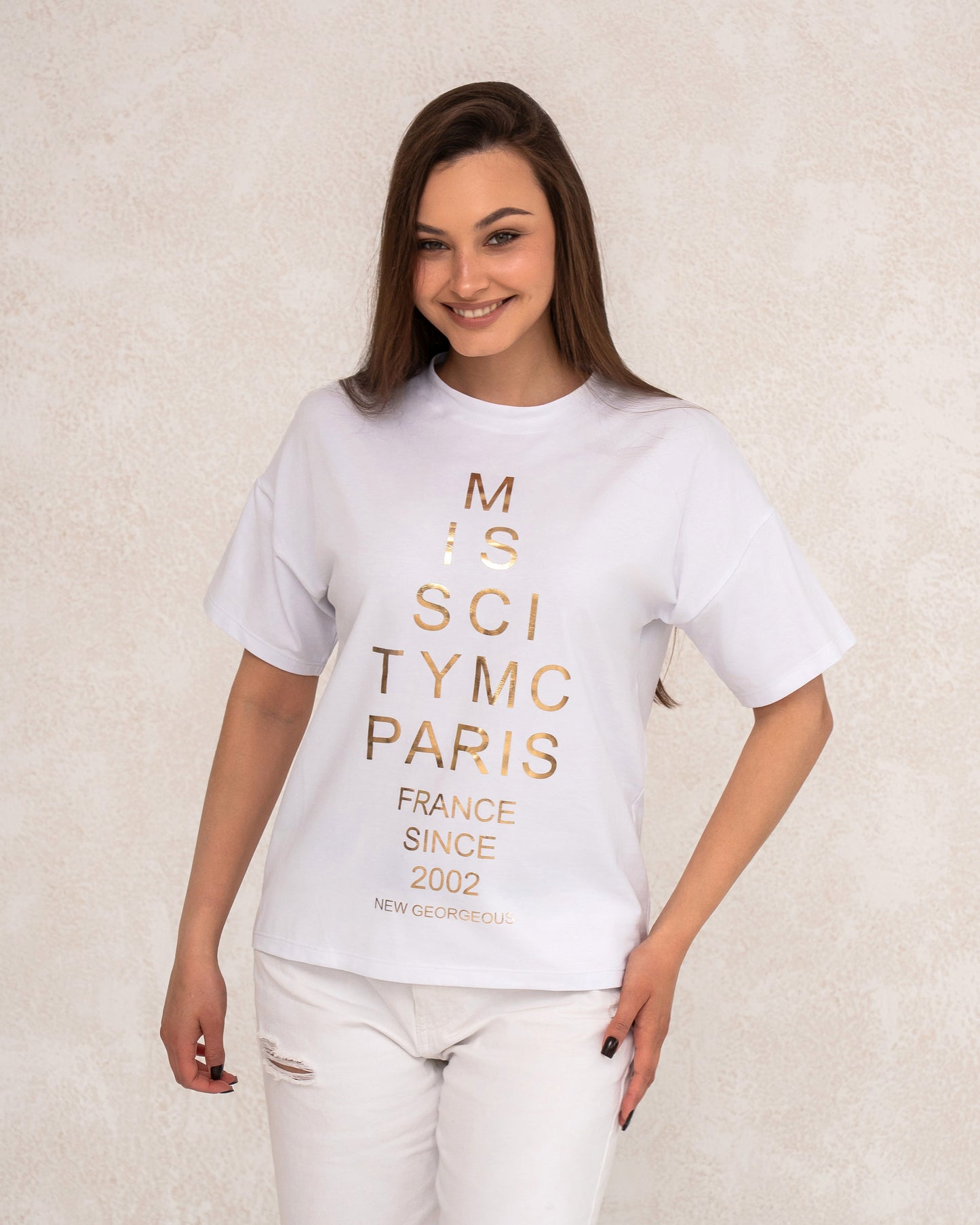 Жіноча футболка oversize з написом Paris