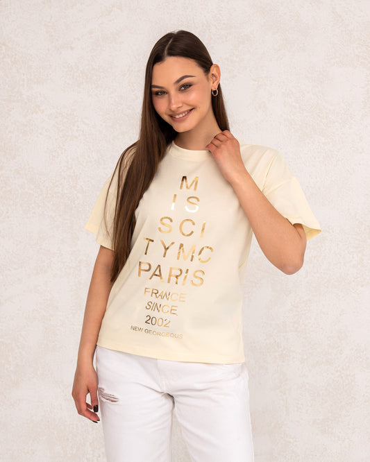 Жіноча футболка oversize з написом Paris