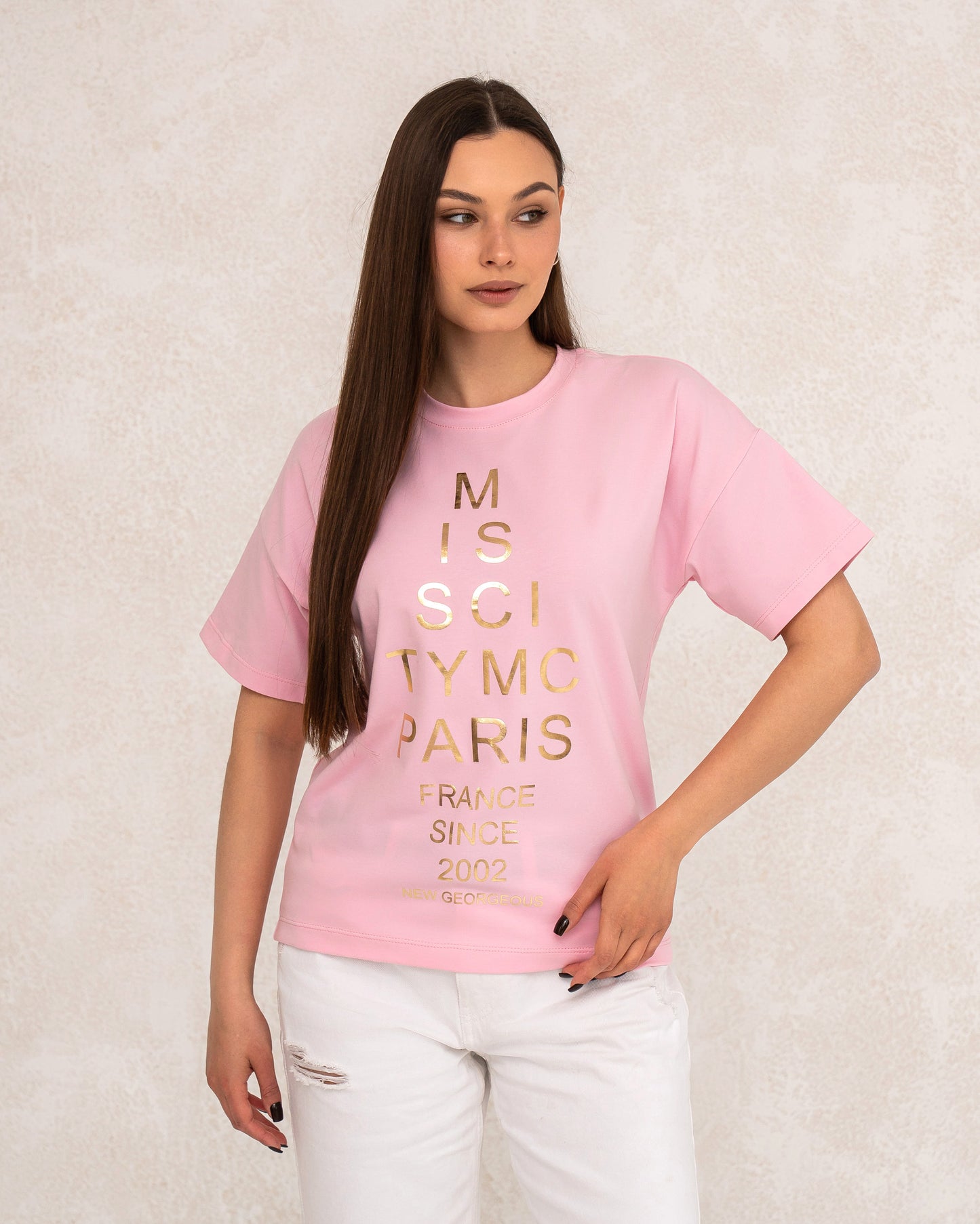 Жіноча футболка oversize з написом Paris
